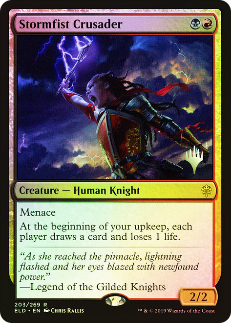 Stormfist Crusader (Promo Pack) (Throne of Eldraine)\nPromo: Planeswalker Stamped\nSingle\nMagic The Gathering