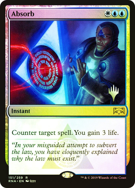 Absorb (Promo Pack) (Ravnica Allegiance)\nPromo: Planeswalker Stamped\nSingle\nMagic The Gathering