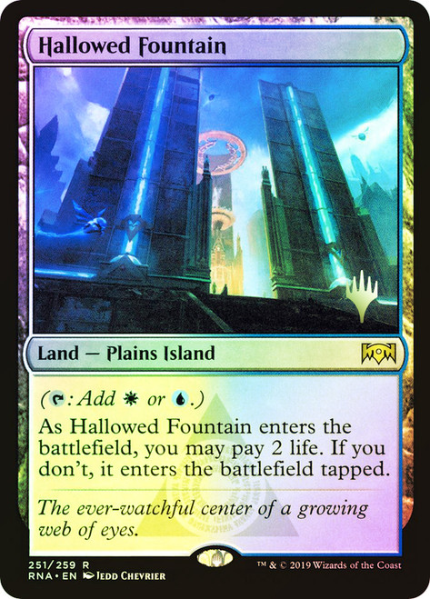 Hallowed Fountain (Promo Pack) (Ravnica Allegiance)\nPromo: Planeswalker Stamped\nSingle\nMagic The Gathering