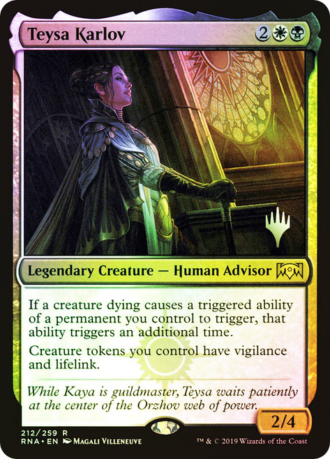 Teysa Karlov (Promo Pack) (Ravnica Allegiance)\nPromo: Planeswalker Stamped\nSingle\nMagic The Gathering