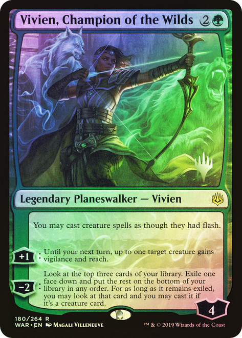 Vivien, Champion of the Wilds (Promo Pack) (War of the Spark)\nPromo: Planeswalker Stamped\nSingle\nMagic The Gathering