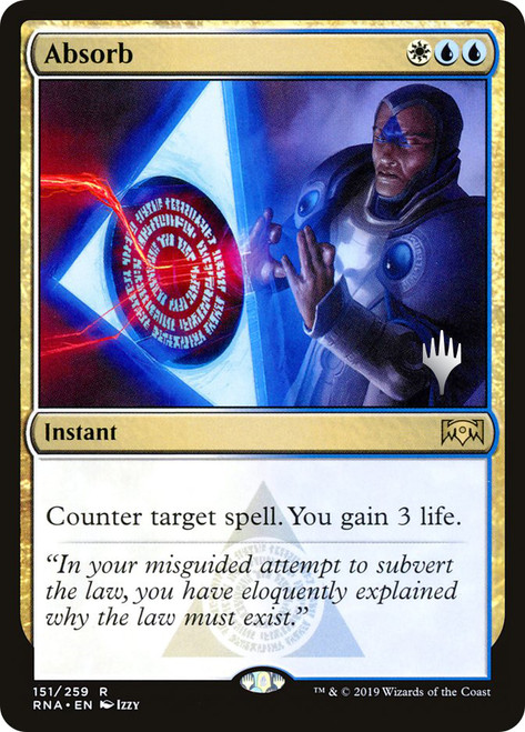 Absorb (Promo Pack) (Ravnica Allegiance)\nPromo: Planeswalker Stamped\nSingle\nMagic The Gathering
