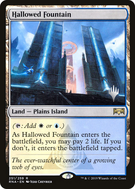 Hallowed Fountain (Promo Pack) (Ravnica Allegiance)\nPromo: Planeswalker Stamped\nSingle\nMagic The Gathering