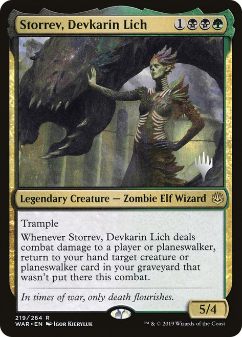 Storrev, Devkarin Lich (Promo Pack) (War of the Spark)\nPromo: Planeswalker Stamped\nSingle\nMagic The Gathering