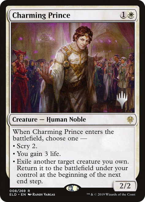 Charming Prince (Promo Pack) (Throne of Eldraine)\nPromo: Planeswalker Stamped\nSingle\nMagic The Gathering