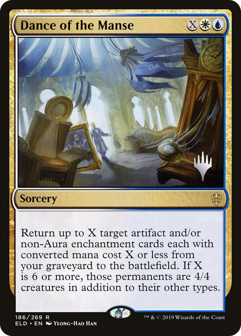 Dance of the Manse (Promo Pack) (Throne of Eldraine)\nPromo: Planeswalker Stamped\nSingle\nMagic The Gathering