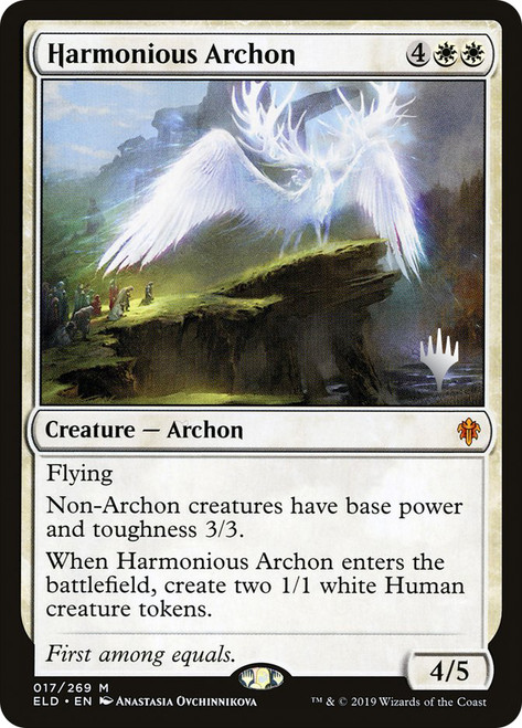 Harmonious Archon (Promo Pack) (Throne of Eldraine)\nPromo: Planeswalker Stamped\nSingle\nMagic The Gathering