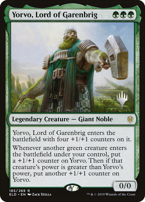 Yorvo, Lord of Garenbrig (Promo Pack) (Throne of Eldraine)\nPromo: Planeswalker Stamped\nSingle\nMagic The Gathering