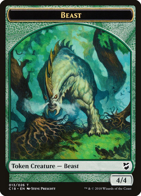 {Beast Token} (4/4) // {Plant Token}\nCommander: 2018 Edition\nSingle\nMagic The Gathering
