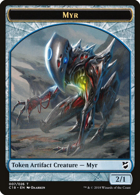 {Myr Token} (2/1) // {Thopter Token} (#8)
Commander 2018
Single
Magic: The Gathering