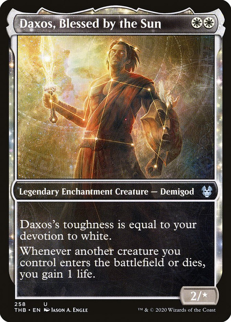 Daxos, Blessed by the Sun (Showcase)\nTheros Beyond Death - Variants\nSingle\nMagic The Gathering