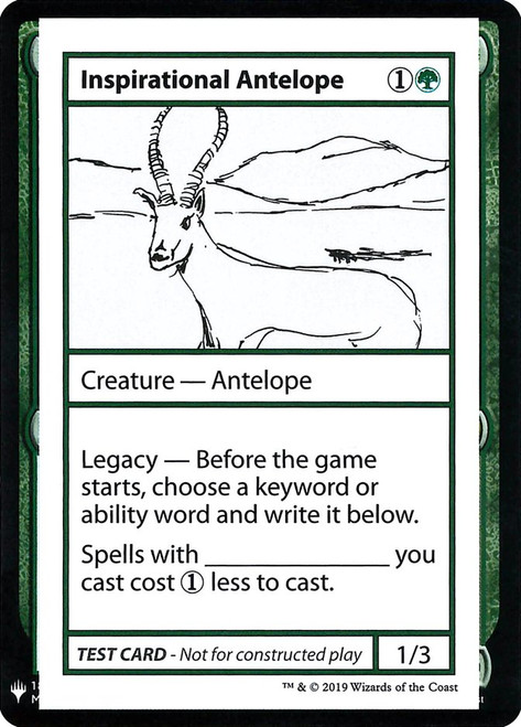 Inspirational Antelope\nMystery Booster - Test Cards (Symbol)\nSingle\nMagic The Gathering