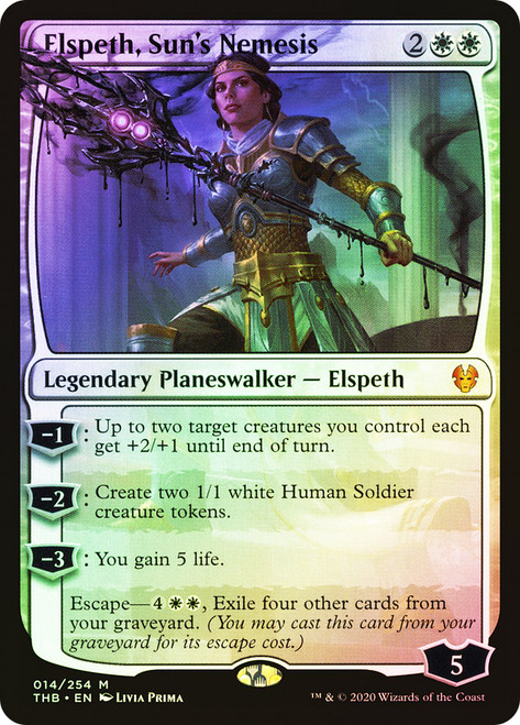 Elspeth, Sun's Nemesis\nTheros Beyond Death\nSingle\nMagic The Gathering
