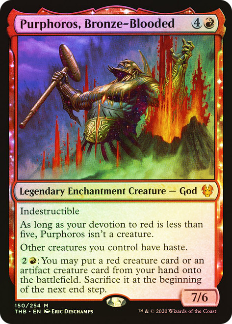 Purphoros, Bronze-Blooded\nTheros Beyond Death\nSingle\nMagic The Gathering