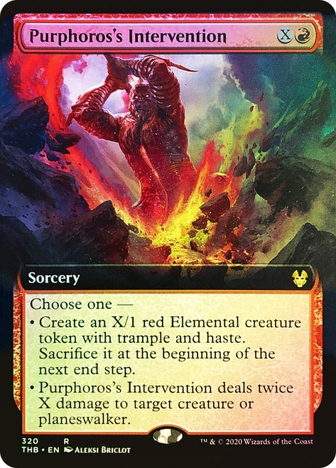 Purphoros's Intervention (Extended Art)\nTheros Beyond Death - Variants\nSingle\nMagic The Gathering