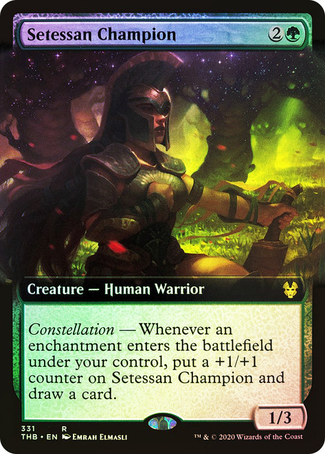 Setessan Champion (Extended Art)\nTheros Beyond Death - Variants\nSingle\nMagic The Gathering