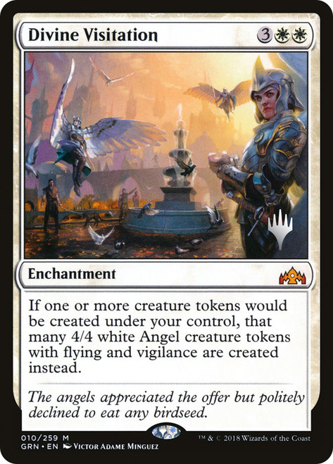 Divine Visitation (Promo Pack) (Guilds of Ravnica)\nPromo: Planeswalker Stamped\nSingle\nMagic The Gathering