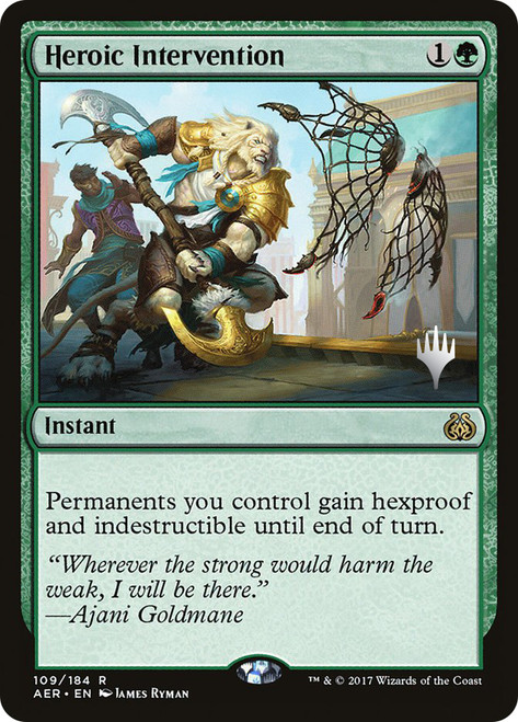 Heroic Intervention (Promo Pack) (Aether Revolt)\nPromo: Planeswalker Stamped\nSingle\nMagic The Gathering