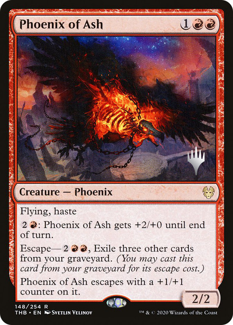 Phoenix of Ash (Promo Pack) (Theros Beyond Death)\nPromo: Planeswalker Stamped\nSingle\nMagic The Gathering