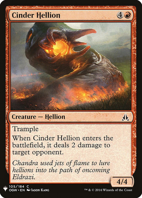 Cinder Hellion\nPlaneswalker Symbol Reprints\nSingle\nMagic The Gathering