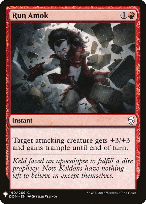 Run Amok\nPlaneswalker Symbol Reprints\nSingle\nMagic The Gathering