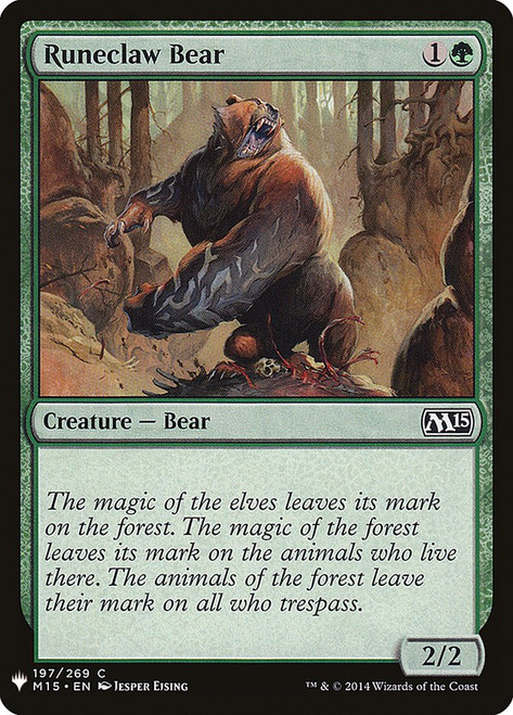 Runeclaw Bear\nPlaneswalker Symbol Reprints\nSingle\nMagic The Gathering