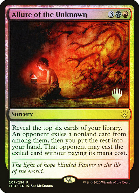 Allure of the Unknown (Promo Pack) (Theros Beyond Death)\nPromo: Planeswalker Stamped\nSingle\nMagic The Gathering