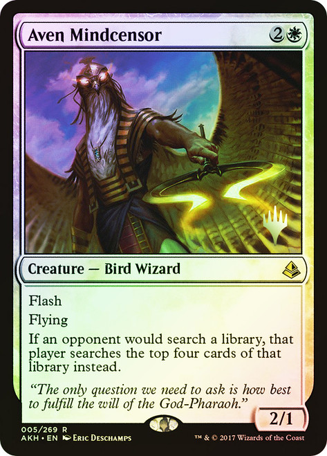 Aven Mindcensor (Promo Pack) (Amonkhet)\nPromo: Planeswalker Stamped\nSingle\nMagic The Gathering
