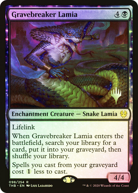 Gravebreaker Lamia (Promo Pack) (Theros Beyond Death)\nPromo: Planeswalker Stamped\nSingle\nMagic The Gathering
