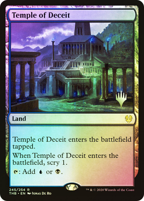 Temple of Deceit (Promo Pack) (Theros Beyond Death)\nPromo: Planeswalker Stamped\nSingle\nMagic The Gathering