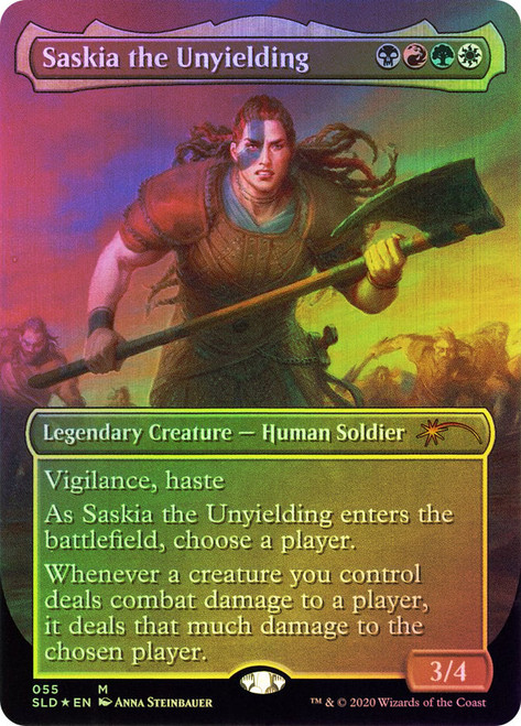 Saskia the Unyielding (Secret Lair) (Borderless)\nPromo: General\nSingle\nMagic The Gathering
