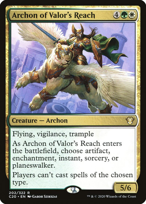Archon of Valor's Reach\nCommander: 2020 Edition\nSingle\nMagic The Gathering