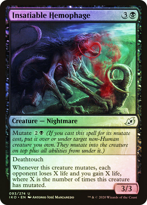 Insatiable Hemophage\nIkoria: Lair of Behemoths\nSingle\nMagic The Gathering