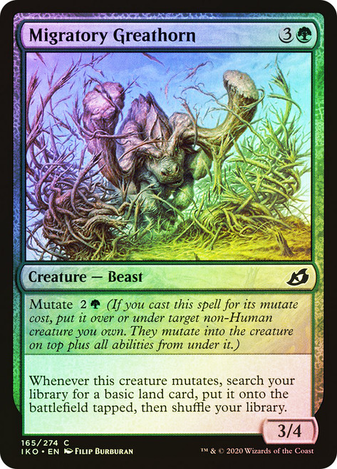 Migratory Greathorn\nIkoria: Lair of Behemoths\nSingle\nMagic The Gathering