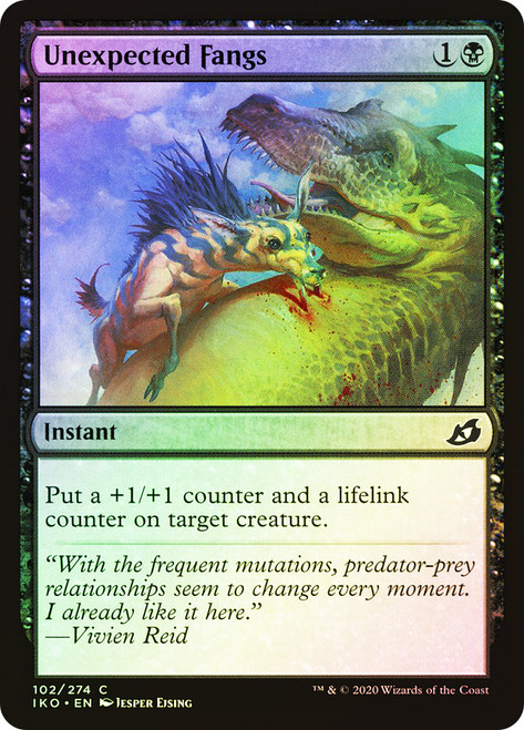 Unexpected Fangs\nIkoria: Lair of Behemoths\nSingle\nMagic The Gathering