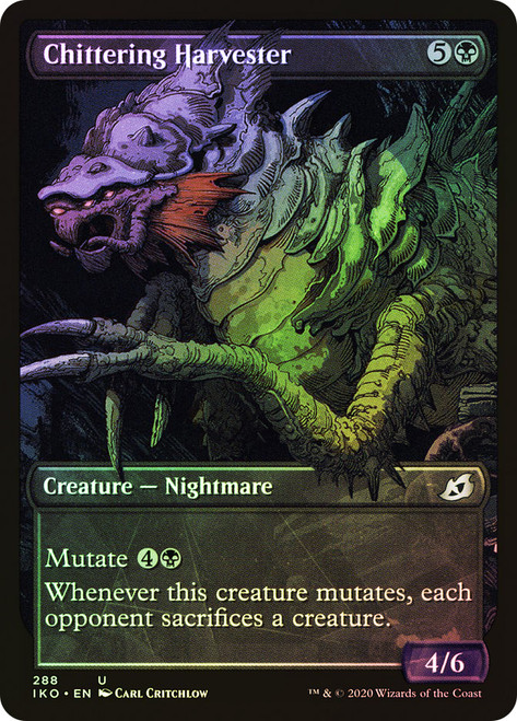 Chittering Harvester (Showcase)\nIkoria: Lair of Behemoths - Variants\nSingle\nMagic The Gathering