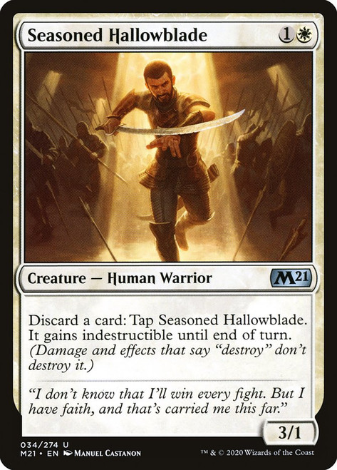 Seasoned Hallowblade\nCore Set 2021\nSingle\nMagic The Gathering