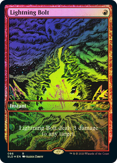 Lightning Bolt (Secret Lair) (#086) (Full Art)\nPromo: General\nSingle\nMagic The Gathering