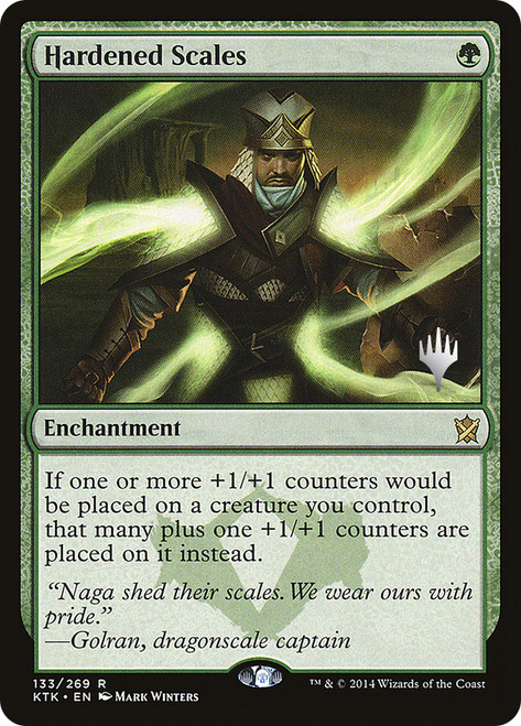 Hardened Scales (Promo Pack) (Khans of Tarkir)\nPromo: Planeswalker Stamped\nSingle\nMagic The Gathering