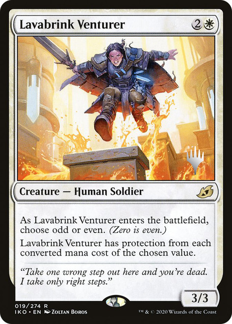 Lavabrink Venturer (Promo Pack) (Ikoria: Lair of Behemoths)\nPromo: Planeswalker Stamped\nSingle\nMagic The Gathering
