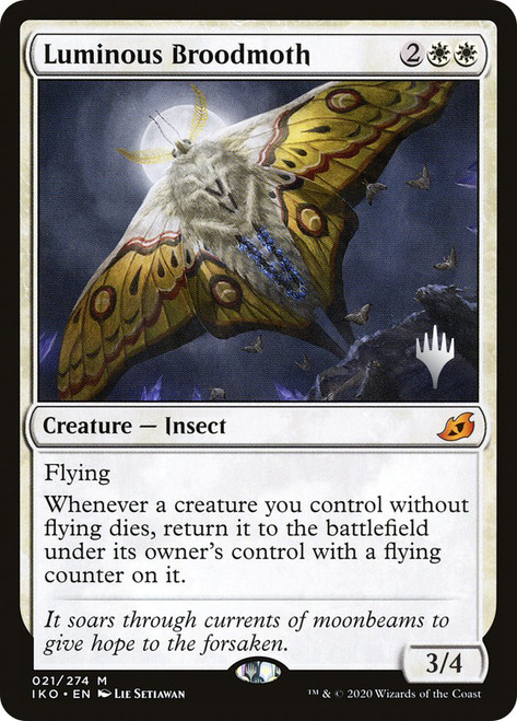Luminous Broodmoth (Promo Pack) (Ikoria: Lair of Behemoths)\nPromo: Planeswalker Stamped\nSingle\nMagic The Gathering