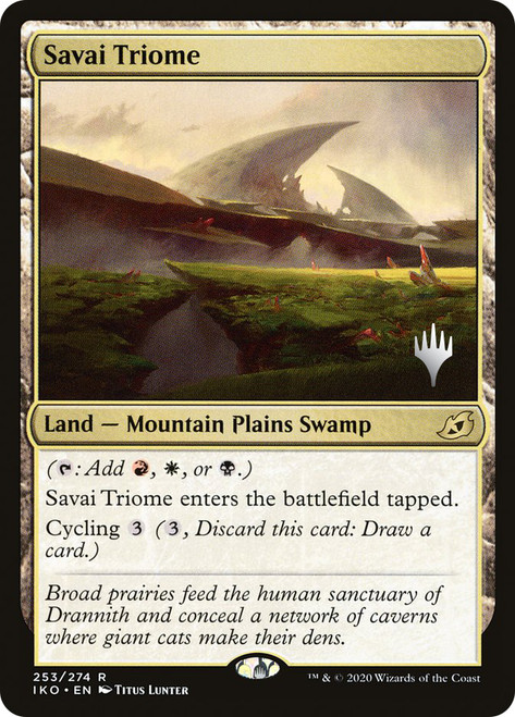 Savai Triome (Promo Pack) (Ikoria: Lair of Behemoths)\nPromo: Planeswalker Stamped\nSingle\nMagic The Gathering