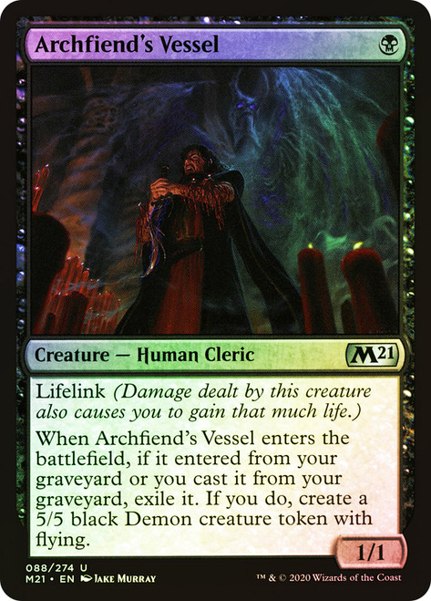 Archfiend's Vessel\nCore Set 2021\nSingle\nMagic The Gathering