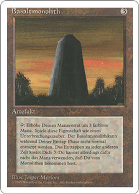 mtg 黒枠 ドイツ語 玄武岩のモノリス/Basalt Monolith EX+]玄武岩のモノリス/Basalt Monolith《日本語》【2XM】