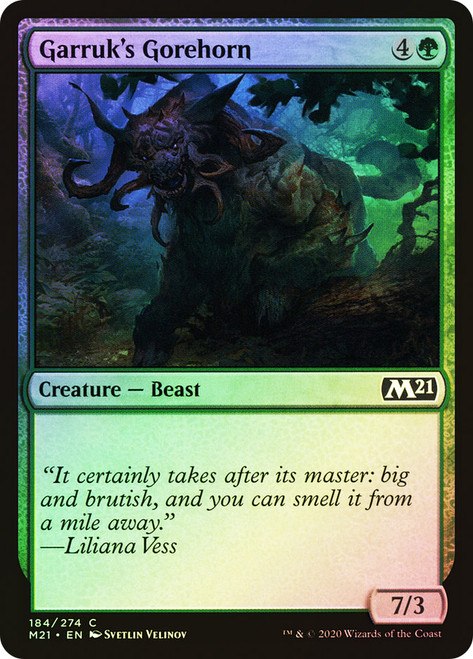 Garruk's Gorehorn\nCore Set 2021\nSingle\nMagic The Gathering
