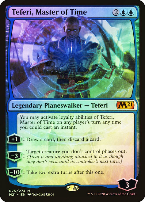 Teferi, Master of Time (#075)\nCore Set 2021\nSingle\nMagic The Gathering