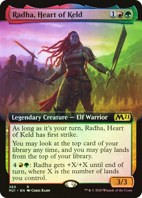 Radha, Heart of Keld (Extended Art)\nCore Set 2021 - Variants\nSingle\nMagic The Gathering