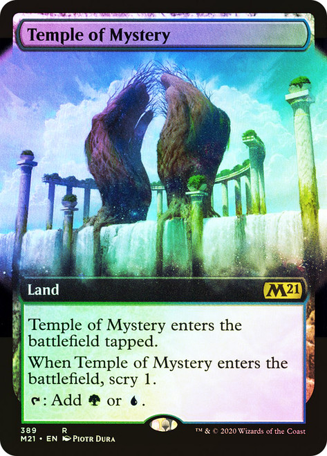 Temple of Mystery (Extended Art)\nCore Set 2021 - Variants\nSingle\nMagic The Gathering