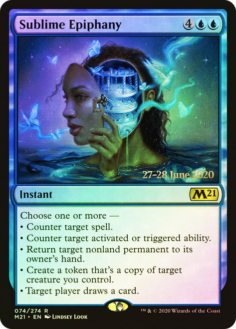 Sublime Epiphany (Prerelease) (Core Set 2021)\nPromo: Date Stamped\nSingle\nMagic The Gathering