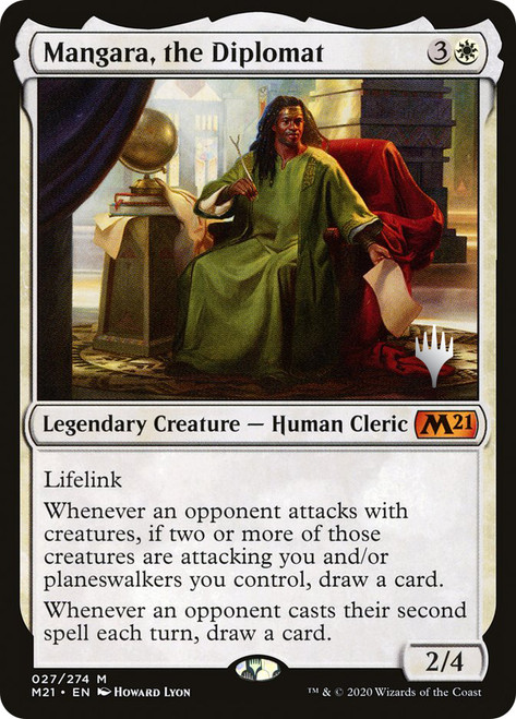 Mangara, the Diplomat (Promo Pack) (Core Set 2021)\nPromo: Planeswalker Stamped\nSingle\nMagic The Gathering